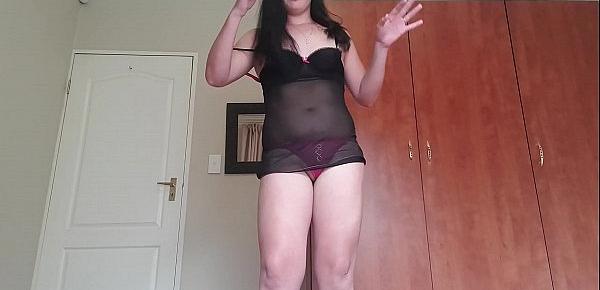  Girl Trying on different lingerie and micro panties